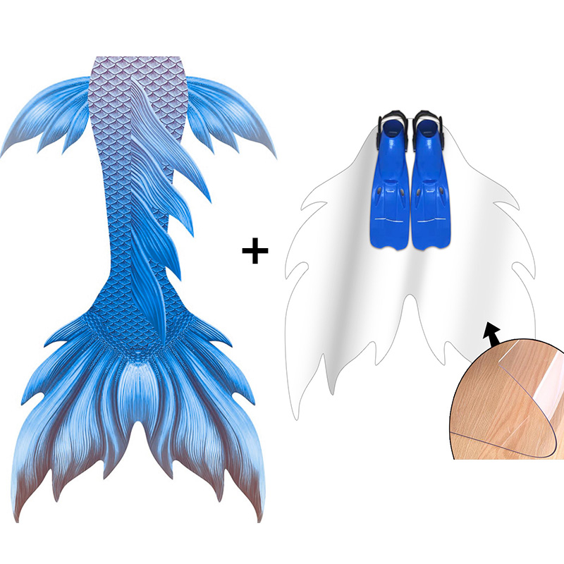 Flippers Swimming - New Design Blue Colour SKins Tail