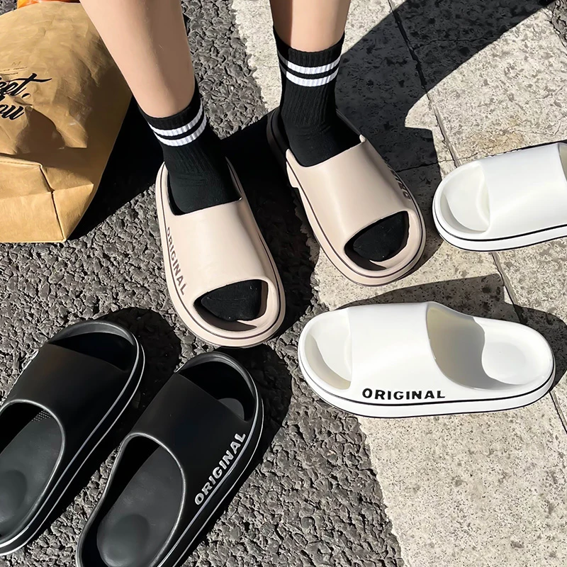 Water Shoes - Summer Couple Slides Solid Color Letter
