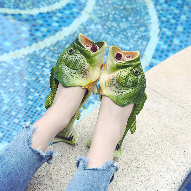 Flippers Swimming - Designer Peep Toe Fish Slippers Non-Slip