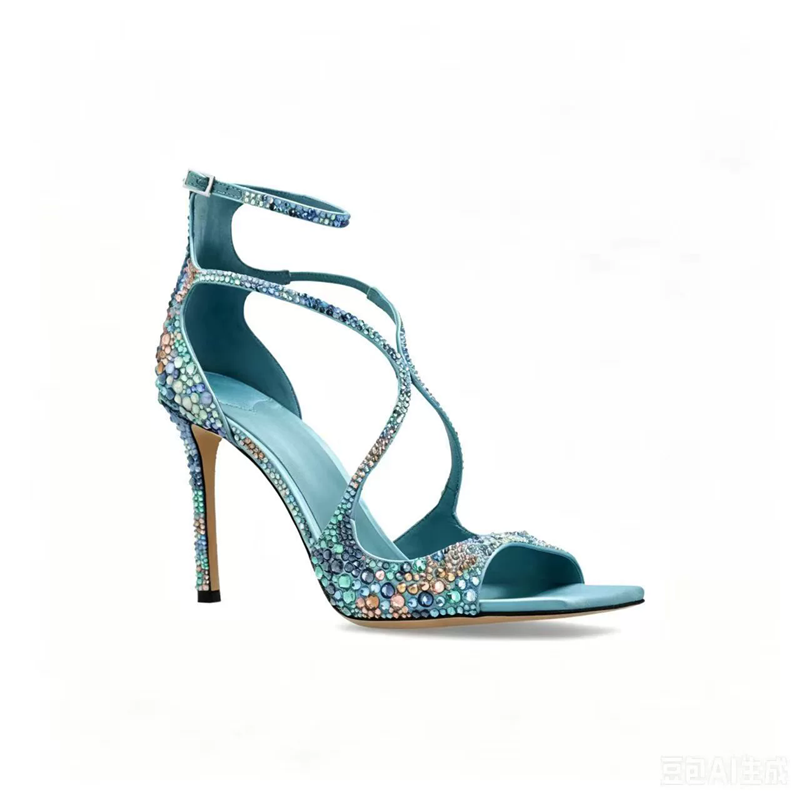 Water Shoes - Summer Fangtou Fish Mouth Water Diamond