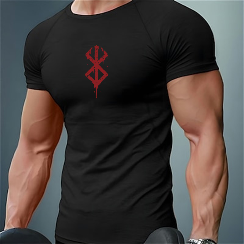 Rash Guard - Men's Print Compression Shirts Summer Short