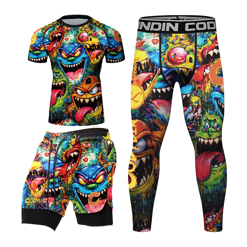 3D Colorful Monster Graffiti M - Rash Guard recension och pris