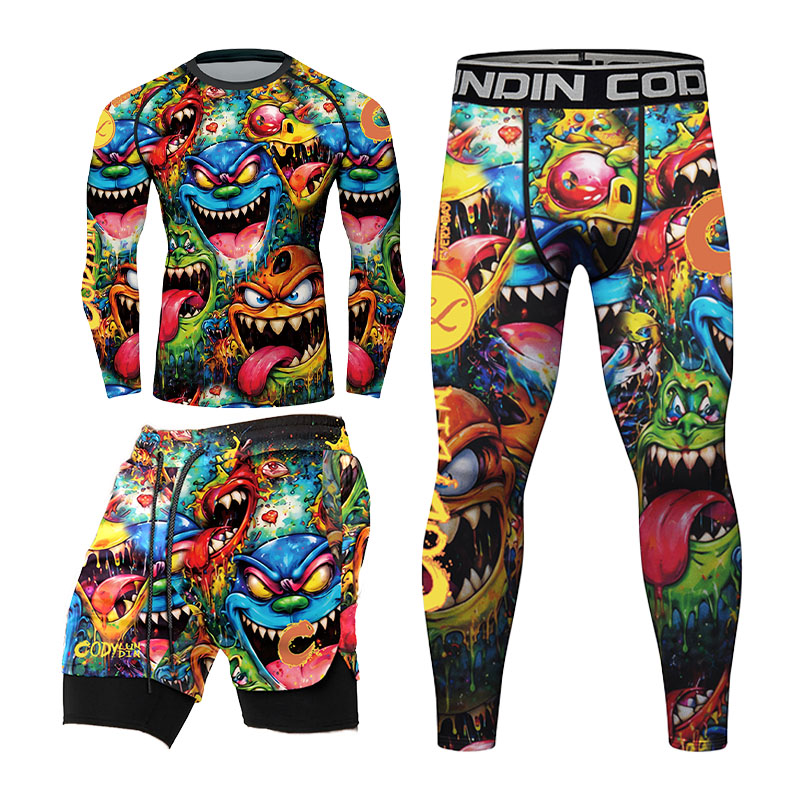 3D Colorful Monster Graffiti M - Rash Guard recension och pris