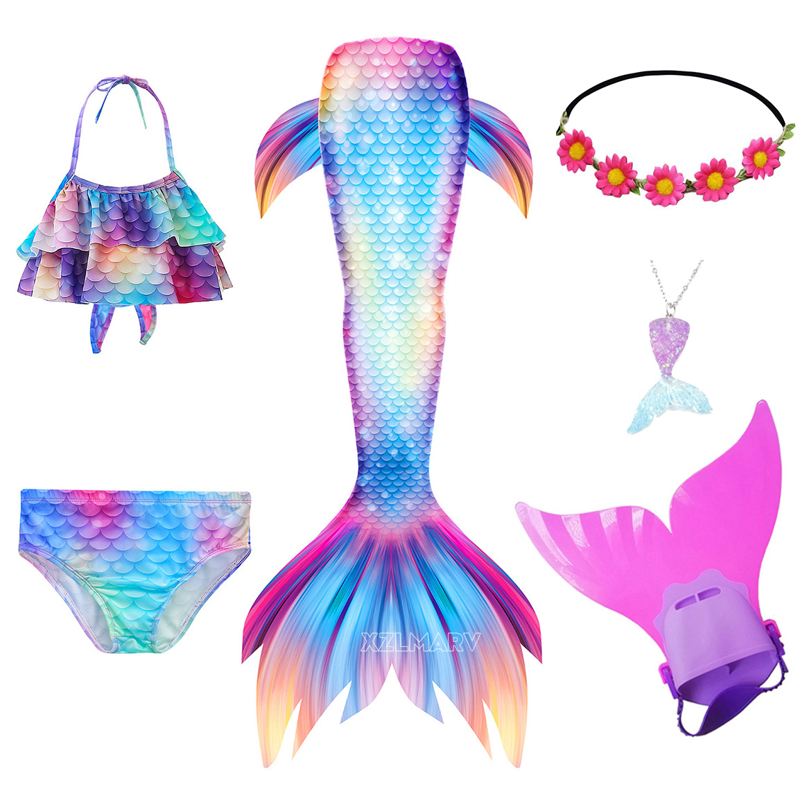 Girls Swimming Mermaid Tail Gi - Flippers Swimming recension och pris