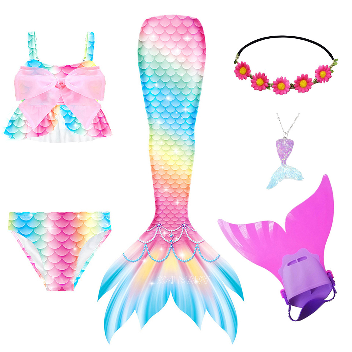 Girls Swimming Mermaid Tail Gi - Flippers Swimming recension och pris