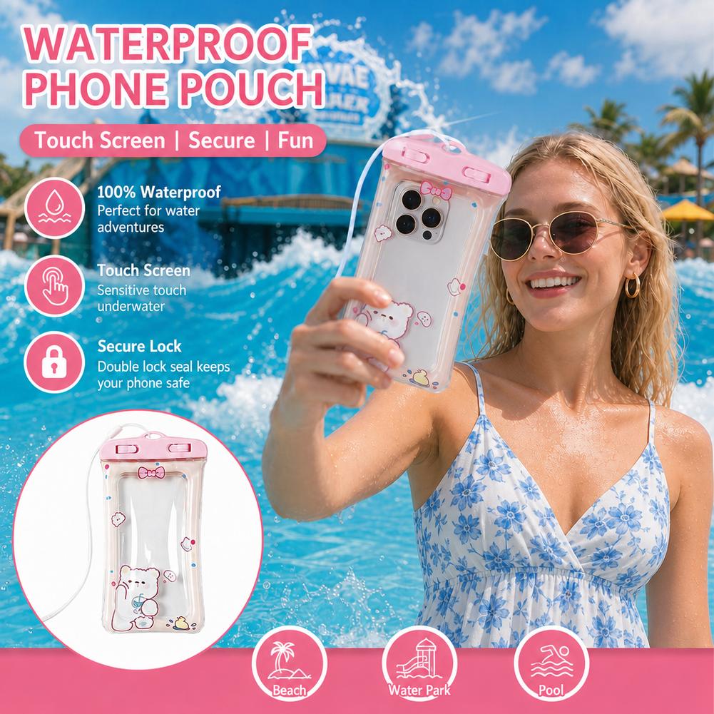 Cute Bear Waterproof Phone Cas - Dry Bag Waterproof recension och pris