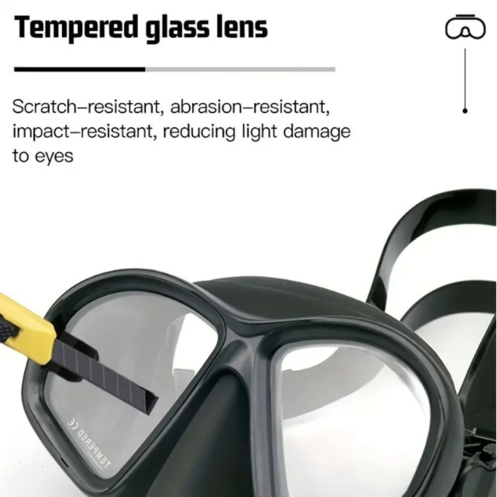 Tempered Glass Freediving Mask - Snorkel Set recension och pris
