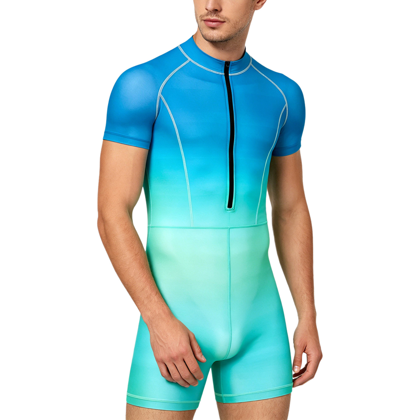 Men Gradient Color Zipper Body - Wetsuit Men recension och pris