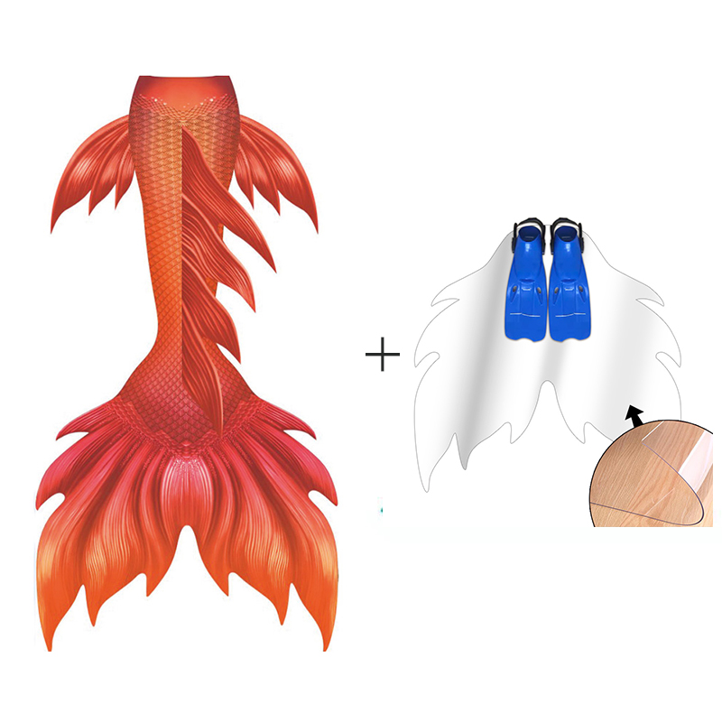 Orange Woman Mermaid Tail Skin - Swim Fins recension och pris