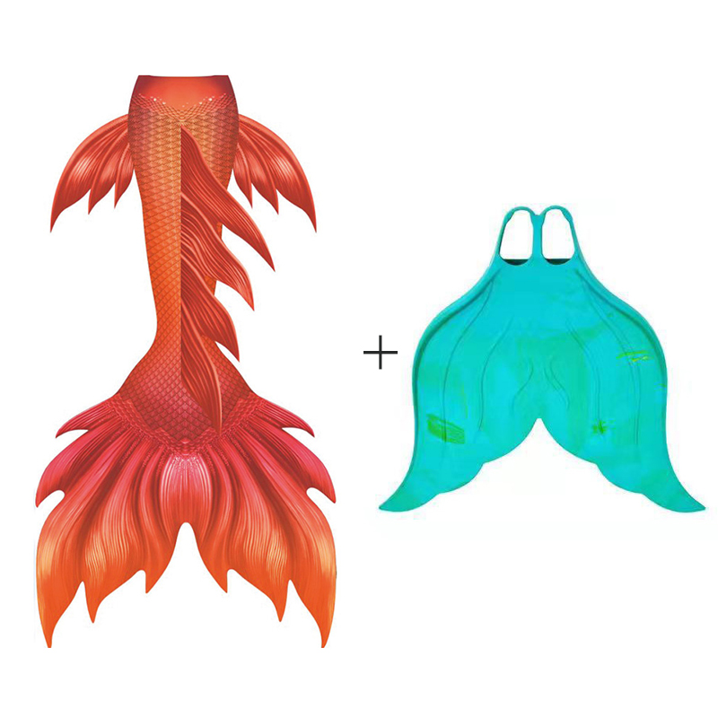Orange Woman Mermaid Tail Skin - Swim Fins recension och pris